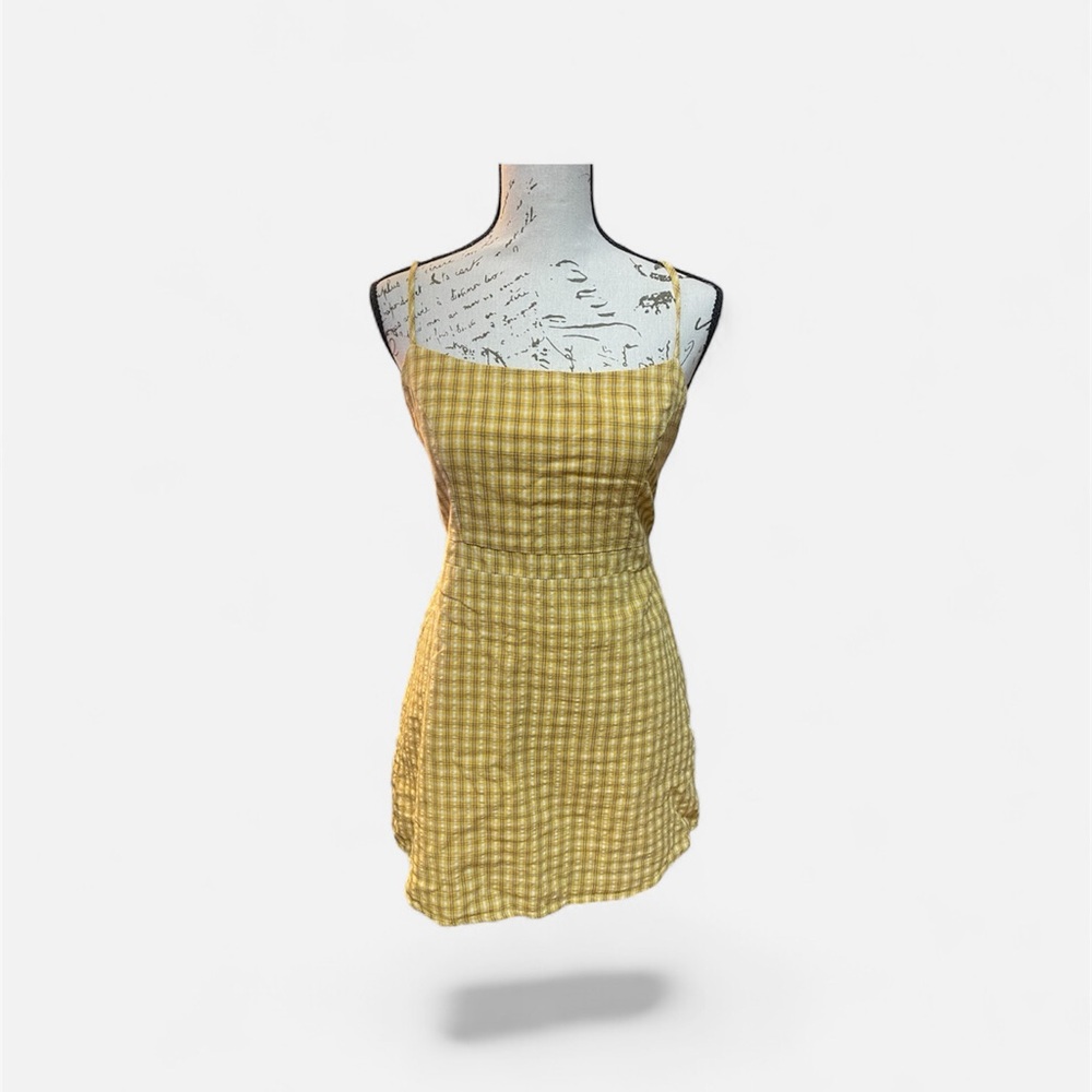 Urban Outfitters Yellow Checkered Mini Dress